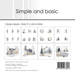Simple And Basic - Papirpakke 15x15 - Baby It's Cold Outside - SBP556