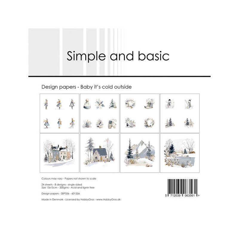 Simple And Basic - Papirpakke 15x15 - Baby It's Cold Outside - SBP556