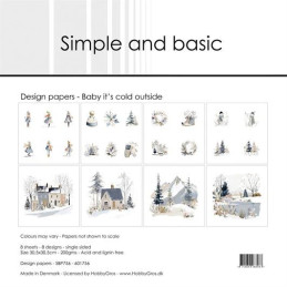 Simple And Basic - Papirpakke 30.5x30.5 - Baby It's Cold Outside - SBP756