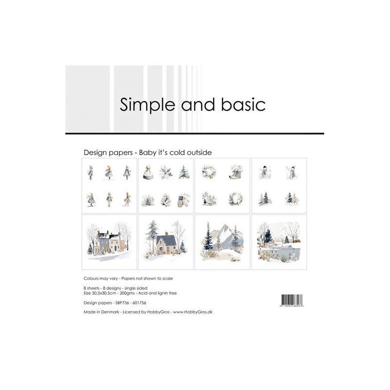 Simple And Basic - Papirpakke 30.5x30.5 - Baby It's Cold Outside - SBP756
