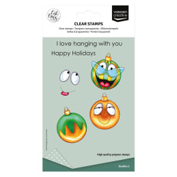 Vaessen Creative - Clear Stamp - Christmas Baubles 1