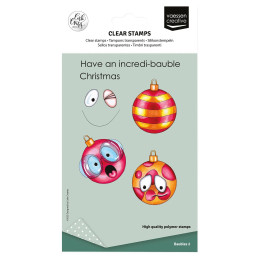 Vaessen Creative - Clear Stamp - Christmas Baubles 2