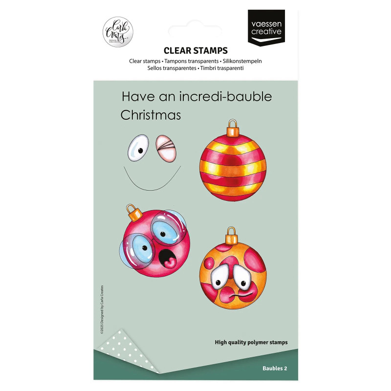Vaessen Creative - Carla Creates - Clear Stamp - Christmas Baubles 2 - CAR0106