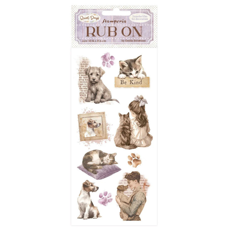 Stamperia - Rub-On - Quiet Days - Dogs And Cats - DFLRB203