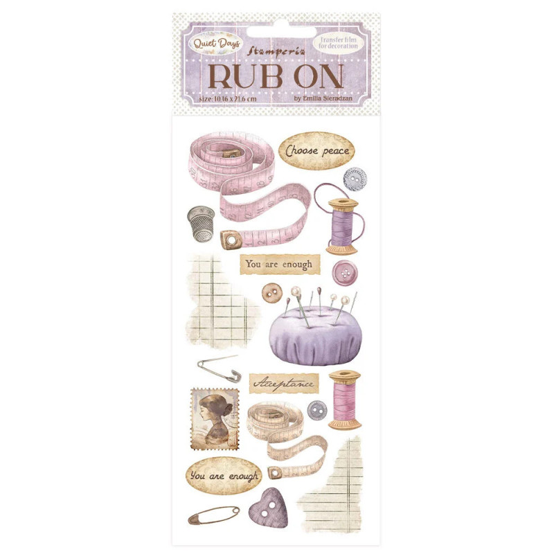 Stamperia - Rub-On - Quiet Days - Sewing - DFLRB204