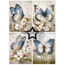 Paper Favourites - Papirpakke A6 - Grunge Butterflies - PFA602