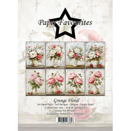 Paper Favourites - Papirpakke A6 - Grunge Floral - PFA603