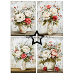 Paper Favourites - Papirpakke A6 - Grunge Floral - PFA603