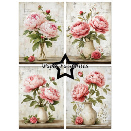 Paper Favourites - Papirpakke A6 - Grunge Floral - PFA603
