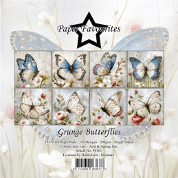 Paper Favourites - Papirpakke 15x15 - Grunge Butterflies - PF561