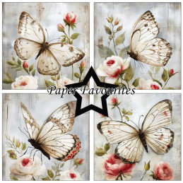 Paper Favourites - Papirpakke 15x15 - Grunge Butterflies - PF561
