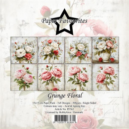 Paper Favourites - Papirpakke 15x15 - Grunge Floral - PF562