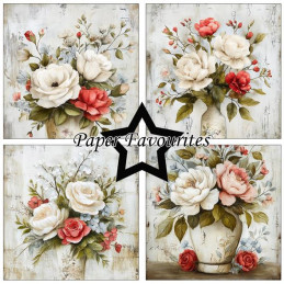 Paper Favourites - Papirpakke 15x15 - Grunge Floral - PF562