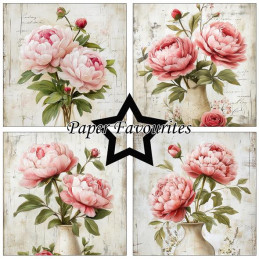 Paper Favourites - Papirpakke 15x15 - Grunge Floral - PF562
