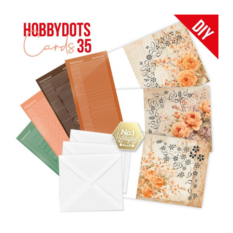 Dot And Do Cards 35 - Orange Flowers