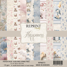 Reprint - Papirpakke 20x20 - Happiness - RPM073