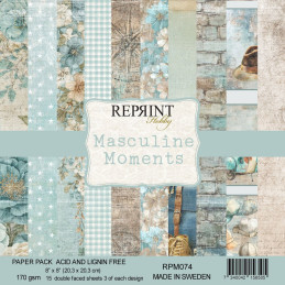Reprint - Papirpakke 20x20 - Masculine Moments - RPM074