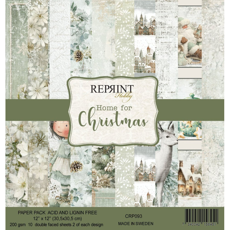 Reprint - Papirpakke 30x30 - Home For Christmas - CRP093
