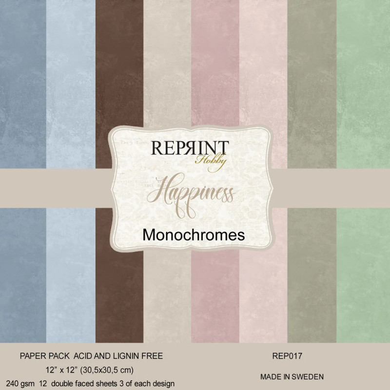 Reprint - Papirpakke 30x30 - Happiness Monochromes - REP017
