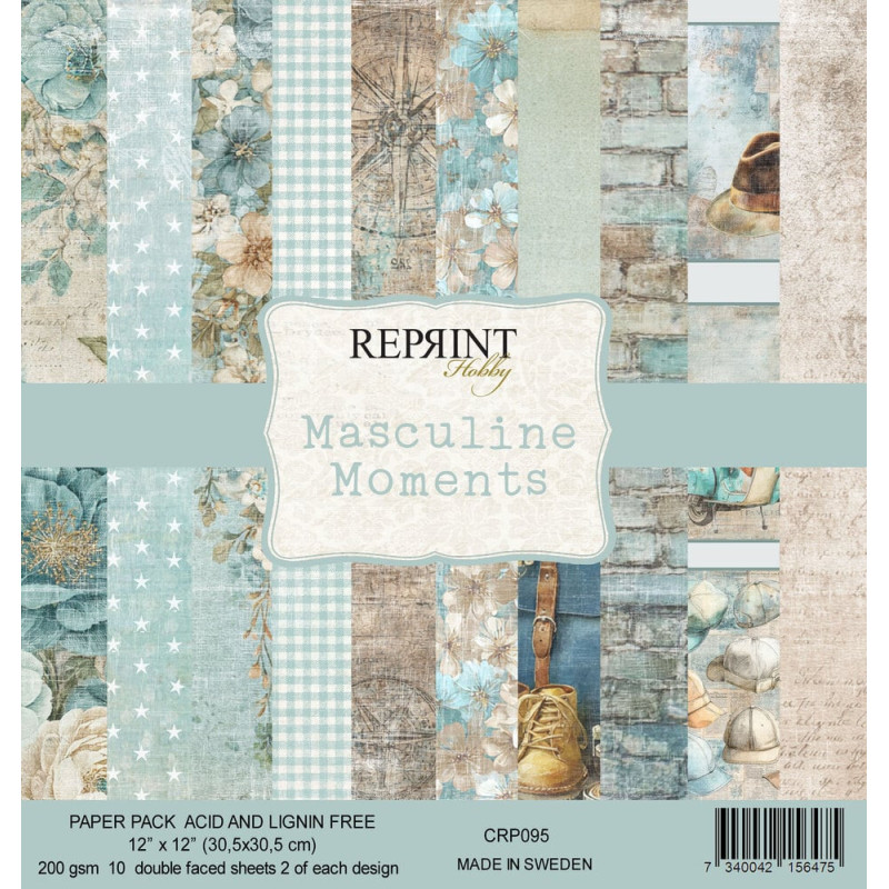 Reprint - Papirpakke 30x30 - Masculine Moments - CRP095