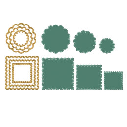 Vaessen Creative - Mini Scalloped Circles & Squares - 3625-0209