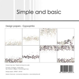 Simple And Basic - Papirpakke 15x15 - Gypsophila - SBP557