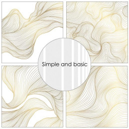 Simple And Basic - Papirpakke 15x15 - Golden Waves - SBP558