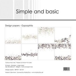 Simple And Basic - Papirpakke 30.5x30.5 - Gypsophila - SBP757
