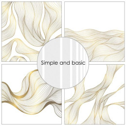 Simple And Basic - Papirpakke 30.5x30.5 - Golden Waves - SBP758