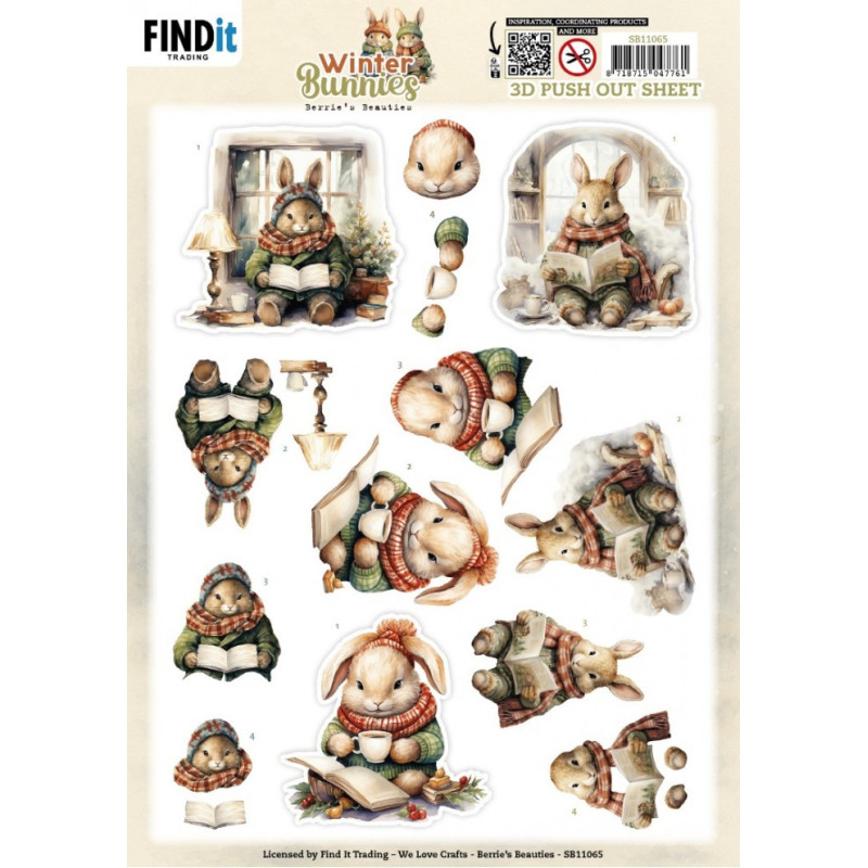 Pushout - Berries Beauties - Winter Bunnies - Reading Bunnies - SB11065