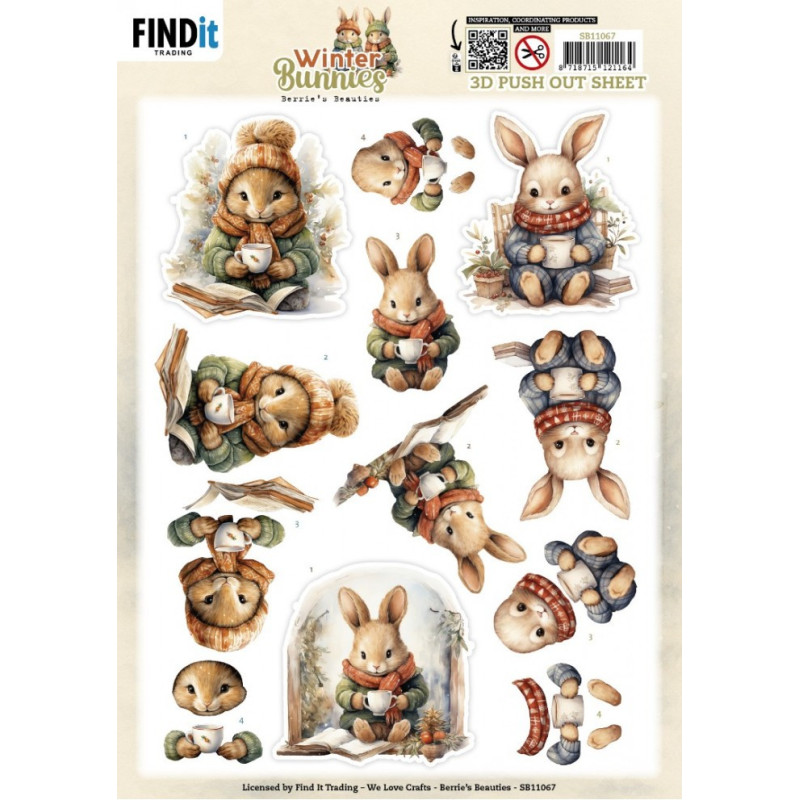 Pushout - Berries Beauties - Winter Bunnies - Drinking Bunnies - SB11067
