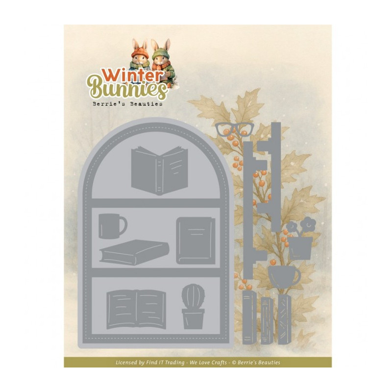 Berries Beauties - Winter Bunnies - Bunny Bookcase