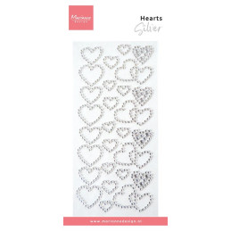 Marianne Design - Decoration Rhinestones - Hearts - Silver