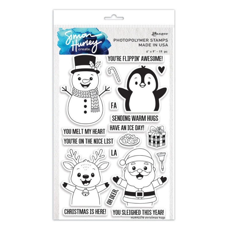 Ranger - Simon Hurley Create - Photopolymer Stamps - Christmas Hugs - HUR92278