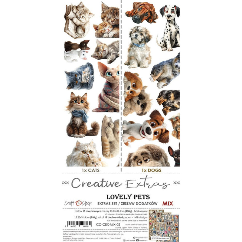 Craft O'Clock - Creative Extras Set - Lovely Pets - Mix 02