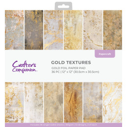 Carfter's Companion - Papirblok 30.5x30.5 - Gold Textures - CC-PAD12-GOLDTEX