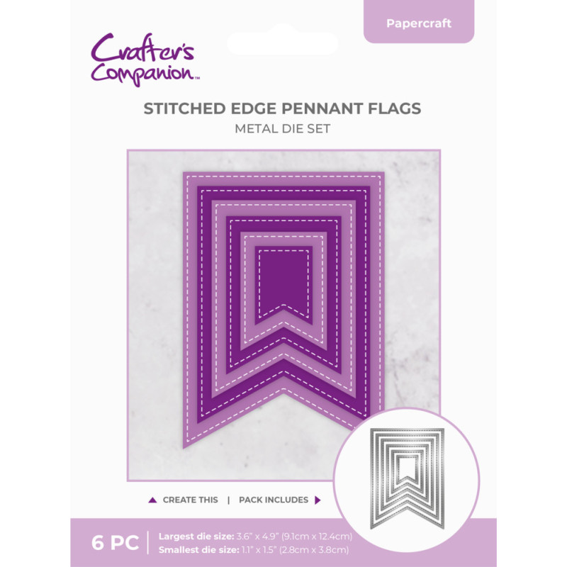 Crafter's Companion - Stitched Edge Pennant Flags - CC-MD-SEPF