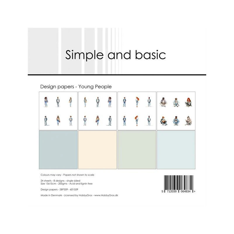 Simple And Basic - Papirpakke 15x15 - Young People - SBP559