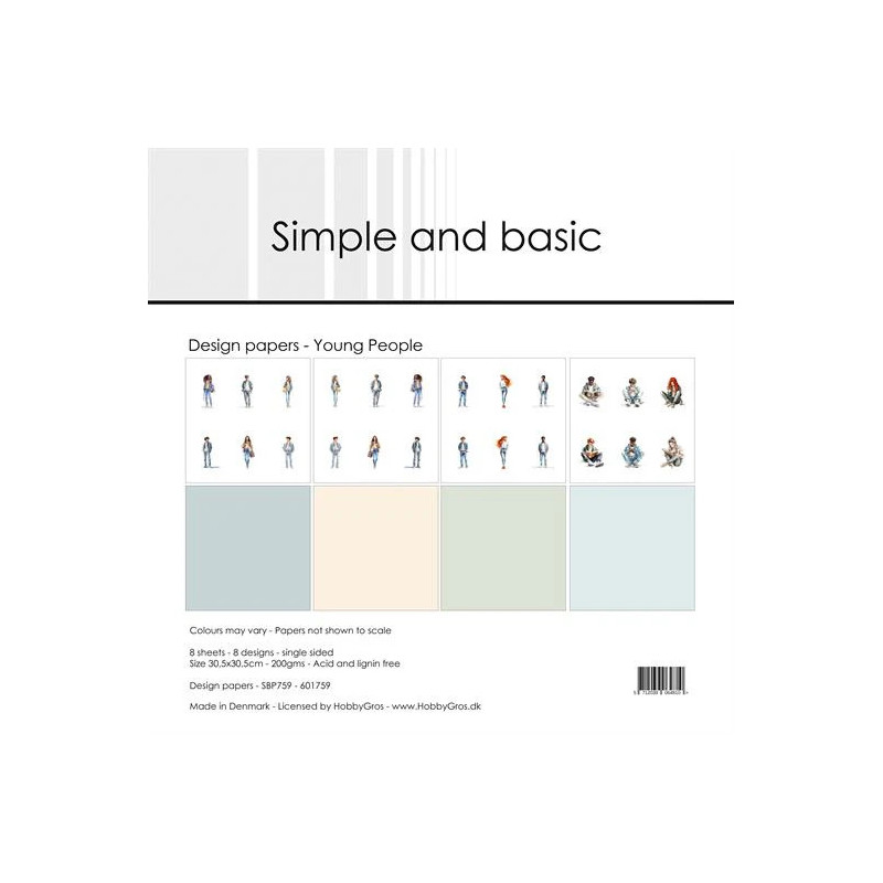 Simple And Basic - Papirpakke 30.5x30.5 - Young People - SBP759