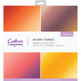 Carfter's Companion - Papirblok 30.5x30.5 - Ombre Glitter - Warm Tones - CC-OMBGLIT12-WATO