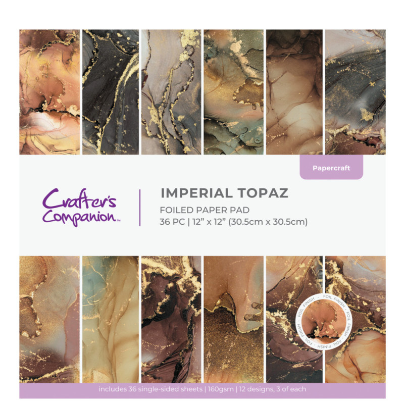 Carfter's Companion - Papirblok 30.5x30.5 - Marble - Imperial Topaz - CC-PAD12-IMTOPA