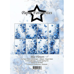 Paper Favourites - Papirpakke A6 - Blue Flowers - PFA605