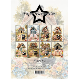 Paper Favourites - Papirpakke A6 - Happy Pigs - PFA606