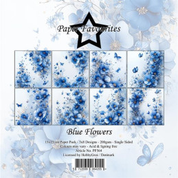 Paper Favourites - Papirpakke 15x15 - Blue Flowers - PF564
