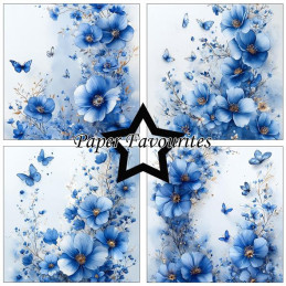 Paper Favourites - Papirpakke 15x15 - Blue Flowers - PF564