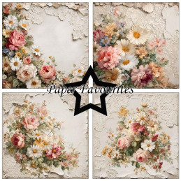 Paper Favourites - Papirpakke 15x15 - Vintage Flowers - PF567