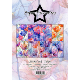 Paper Favourites - Papirpakke A5 - Alcohol Ink Tulips - PFA206
