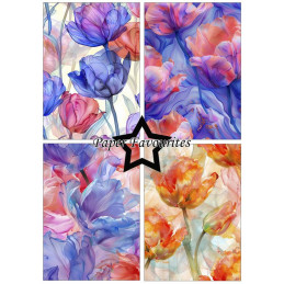Paper Favourites - Papirpakke A5 - Alcohol Ink Tulips - PFA206