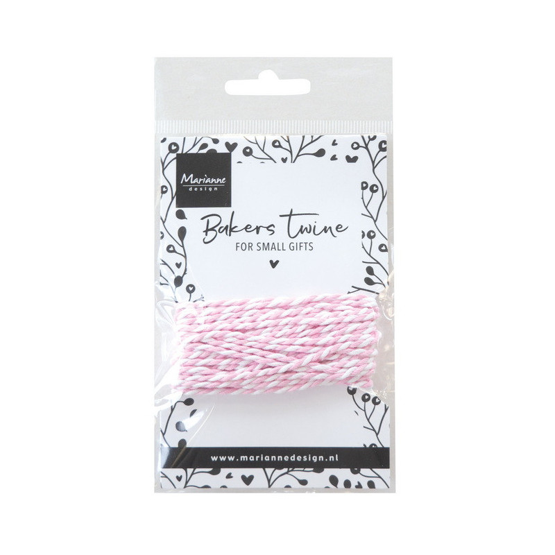 Marianne Design - Bakers Twine - Light Pink/White