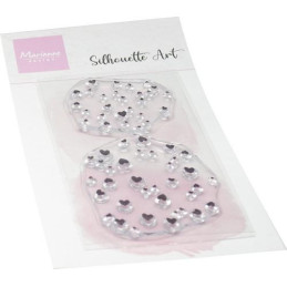 Marianne Design - Clear Stamps - Silhouette Art - Hearts - CS1189